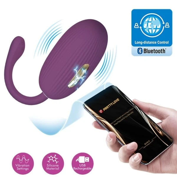 Pretty Love Doreen Purple oplaadbaar vibratie-ei met app-bediening Pretty Love Doreen Purple oplaadbaar vibratie-ei met app-bediening