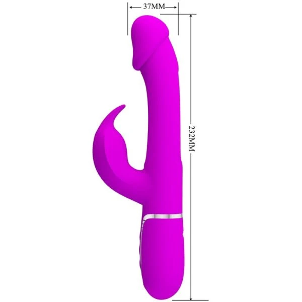 Pretty Love Rabbit Vibrator 3 in 1 met Clitorisstimulator, Fucsia Pretty Love Rabbit Vibrator 3 in 1 met Clitorisstimulator, Fucsia