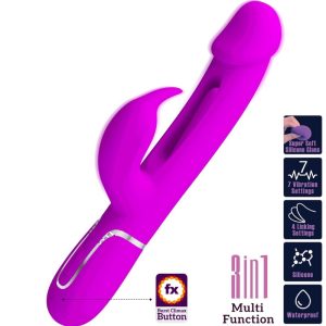 Pretty Love Rabbit Vibrator 3 in 1 met Clitorisstimulator, Fucsia Pretty Love Rabbit Vibrator 3 in 1 met Clitorisstimulator, Fucsia - Afbeelding 10