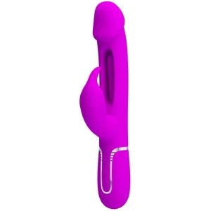 Pretty Love Rabbit Vibrator 3 in 1 with Clitoral Stimulator, Fuchsia