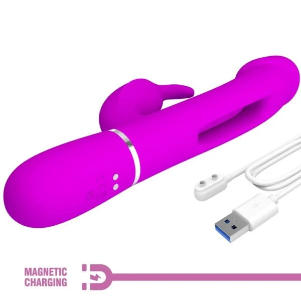 Pretty Love Rabbit Vibrator 3 in 1 met Clitorisstimulator, Fucsia Pretty Love Rabbit Vibrator 3 in 1 met Clitorisstimulator, Fucsia