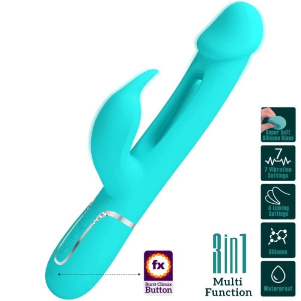 Pretty Love Dejon Rabbit Vibrator 3 IN 1 met clitorisstimulator, paars