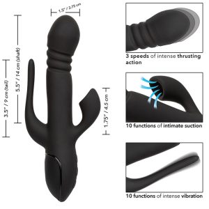 Calexotics Triple Euphoria Vibrator mit Klitoris-Saugstimulation Schwarz – Bild 9