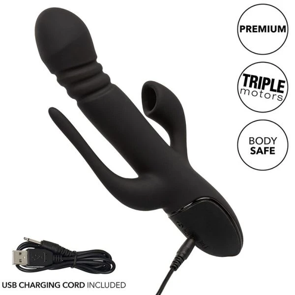 Calexotics Triple Euphoria Vibrator mit Klitoris-Saugstimulation Schwarz