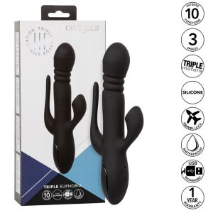 Calexotics Triple Euphoria Vibrator mit Klitoris-Saugstimulation Schwarz – Bild 2