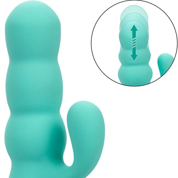 Calexotics Del Mar Diva Vibrator met clitorisstimulator, aquagroen Calexotics Del Mar Diva Vibrator met clitorisstimulator, aquagroen
