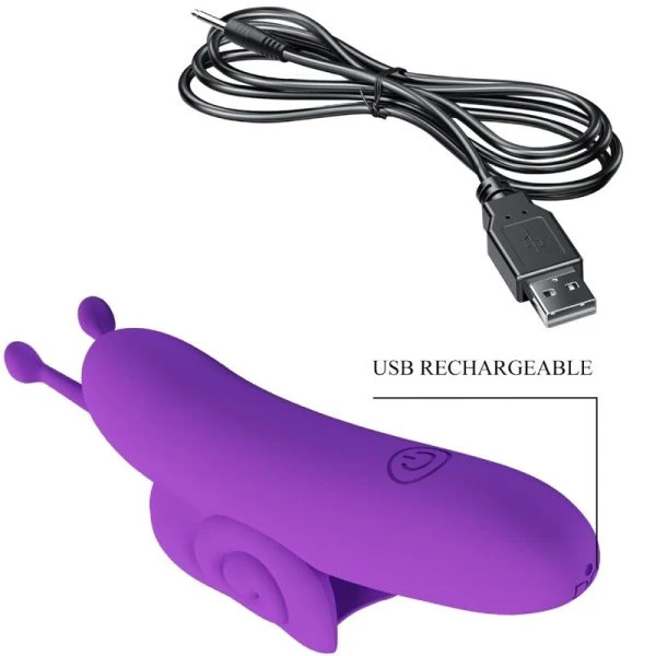 Pretty Love Vingerstimulator Snail met 10 Vibratiefuncties, Paars Pretty Love Vingerstimulator Snail met 10 Vibratiefuncties, Paars