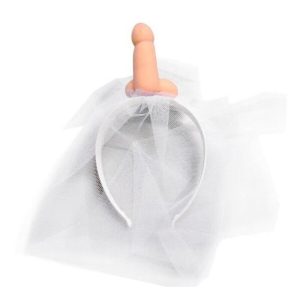 Diablo Picante Witte Bruidssluier met Penis voor Vrijgezellenfeest Diablo Picante Witte Bruidssluier met Penis voor Vrijgezellenfeest - Afbeelding 1