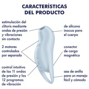Satisfyer Pocket Pro 1 Opgelijkvibrator met drukwellen lichtblauw Satisfyer Pocket Pro 1 Opgelijkvibrator met drukwellen lichtblauw - Afbeelding 4