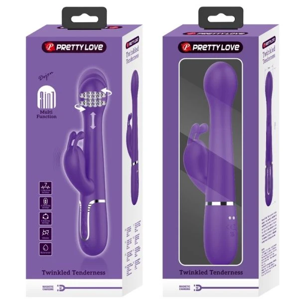 Pretty Love Dejon Rabbit Vibrator 3 in 1 Multifunktionsvibrator lila