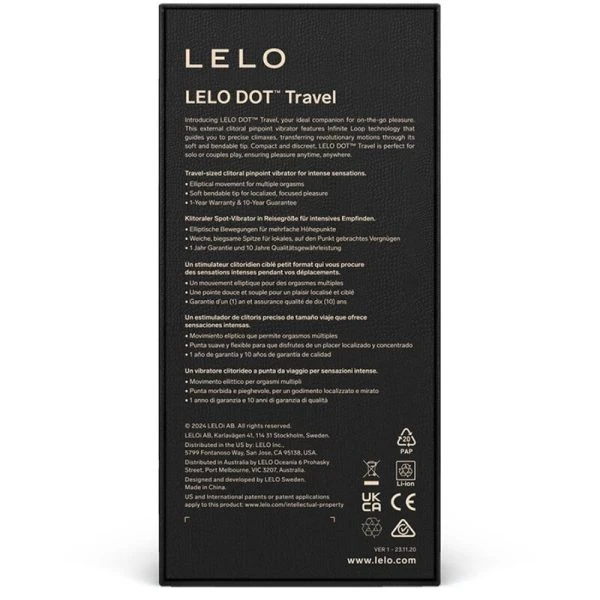 Lelo DOT Travel Klitorisstimulator met 8 Vibratiemodi, Paars