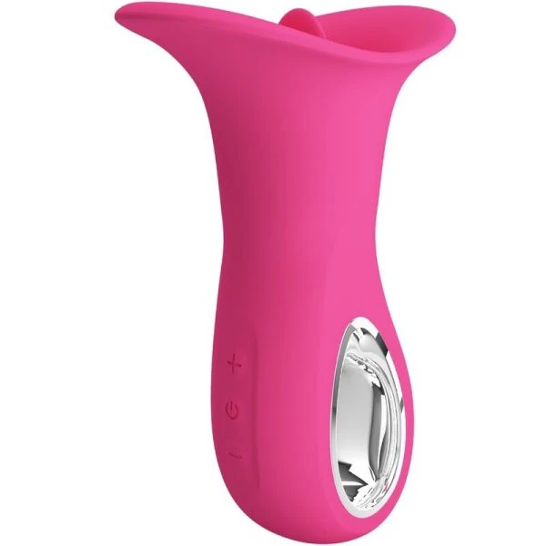 Pretty Love Oralvibrator Clyde met vibrerende tong 12 standen roze