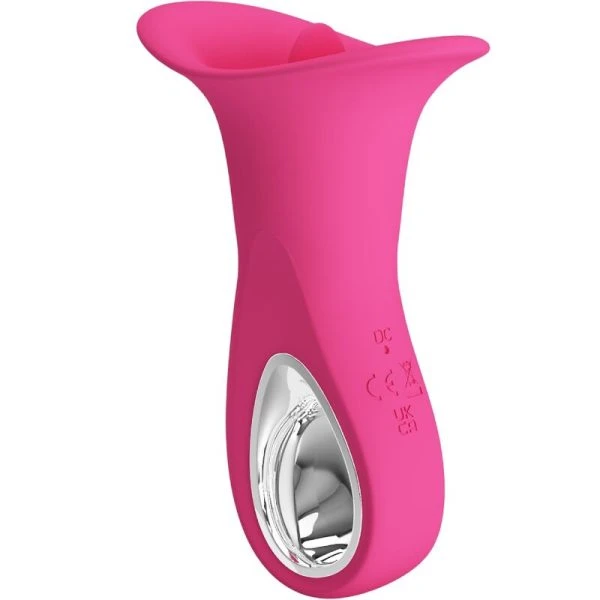 Pretty Love Oralvibrator Clyde met vibrerende tong 12 standen roze