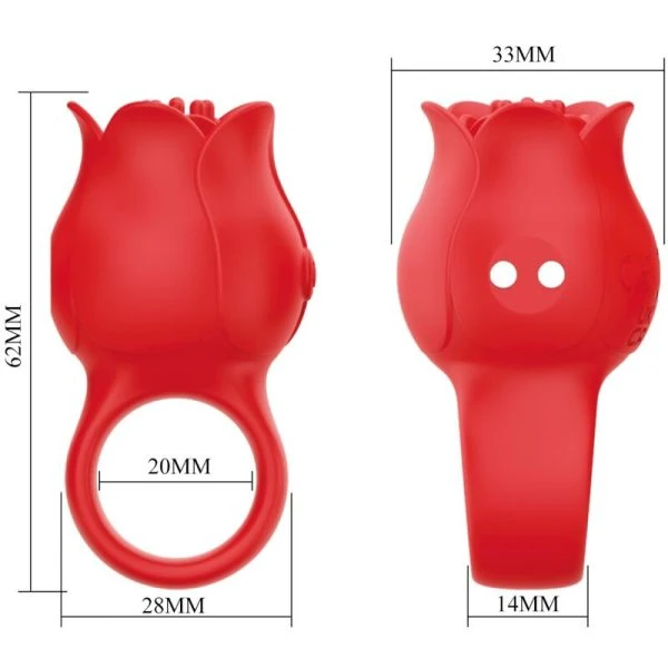 Pretty Love Rose Fingervibrator met 10 trillingen rood