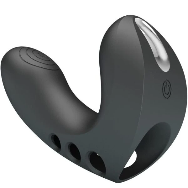 Pretty Love Camelia Fingervibrator met 7 trillingen, siliconen, zwart