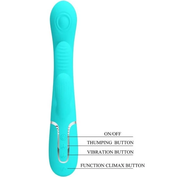 Pretty Love Rabbit Vibrator Shania Triple Rabbit met klopfunctie Blauw