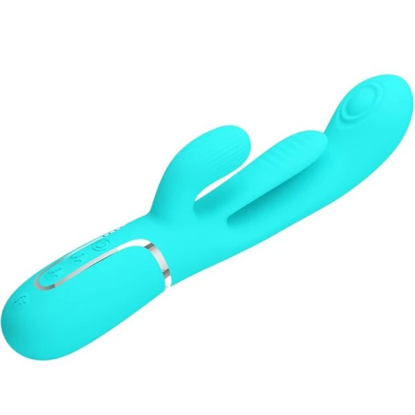 Pretty Love Rabbit Vibrator Shania Triple Rabbit met klopfunctie Blauw