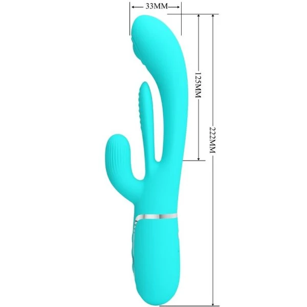 Pretty Love Rabbit Vibrator Shania Triple Rabbit met klopfunctie Blauw