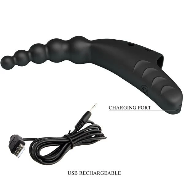 Pretty Love Jordin Fingervibrator met 10 trillingen, siliconen, zwart Pretty Love Jordin Fingervibrator met 10 trillingen, siliconen, zwart