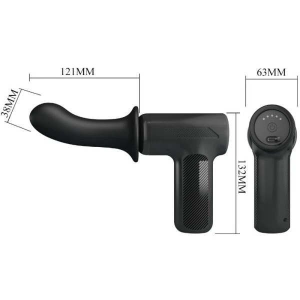 Pretty Love DJ Doctor Massager 5 Stootstanden Zwart Pretty Love DJ Doctor Massager 5 Stootstanden Zwart