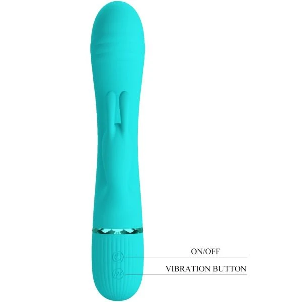 Pretty Love Scocco Vibrator Rabbit Turkoois met 10 vibratiefuncties