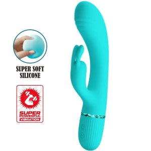 Pretty Love Scocco Vibrator Rabbit Turkoois met 10 vibratiefuncties Pretty Love Scocco Vibrator Rabbit Turkoois met 10 vibratiefuncties - Afbeelding 1