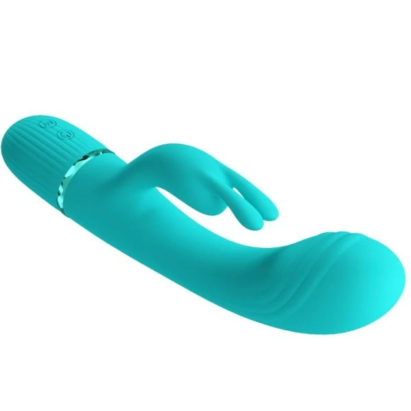 Pretty Love Scocco Vibrator Rabbit Turkoois met 10 vibratiefuncties
