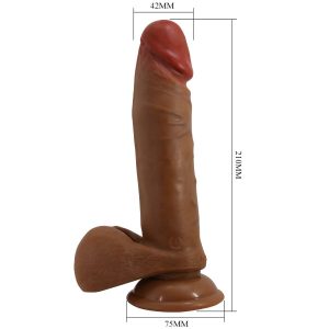 Baile Realistische Vibrator-Dildo met Zuignap, Mulat Baile Realistische Vibrator-Dildo met Zuignap, Mulat - Afbeelding 7