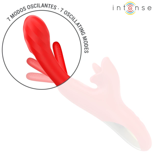 Intense Jessica multifunctionele vibrator met clitorisstimulator, rood