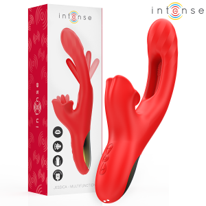 Intense Jessica multifunctionele vibrator met clitorisstimulator, rood Intense Jessica multifunctionele vibrator met clitorisstimulator, rood - Afbeelding 1
