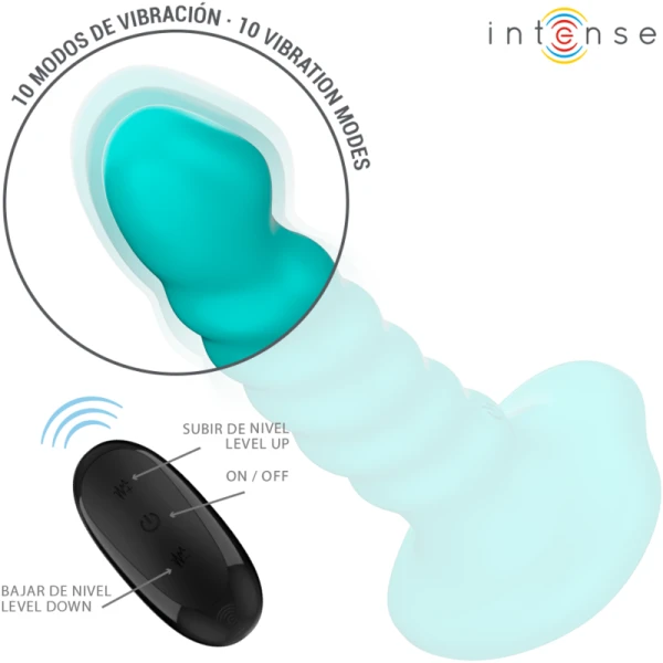 Intense Buffy Vibrator S met spiraal, 10 trillingen, afstandsbediening, blauw