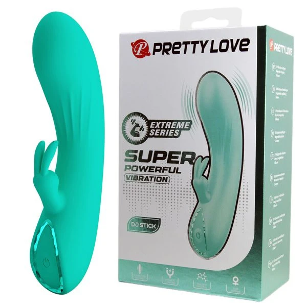 Pretty Love DJ Stick G-Spot Vibrator met clitorisstimulator, turkoois