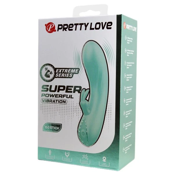 Pretty Love DJ Stick G-Spot Vibrator met clitorisstimulator, turkoois