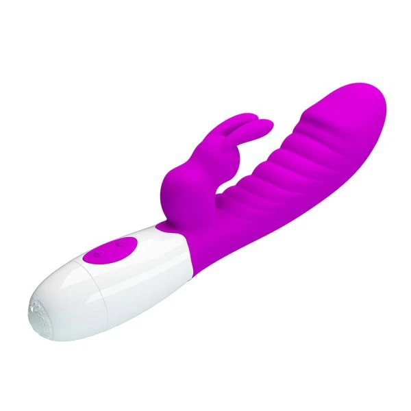 Pretty Love Naughty Bunny Lila Vibrator met clitorisstimulator
