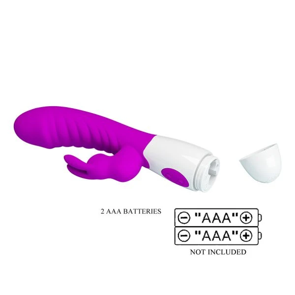 Pretty Love Naughty Bunny Lila Vibrator met clitorisstimulator