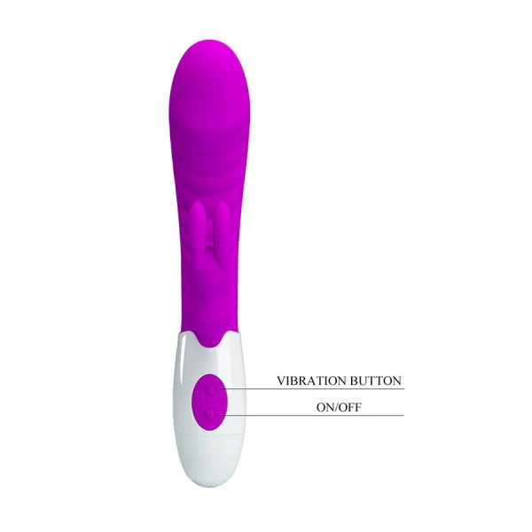 Pretty Love Naughty Bunny Lila Vibrator met clitorisstimulator