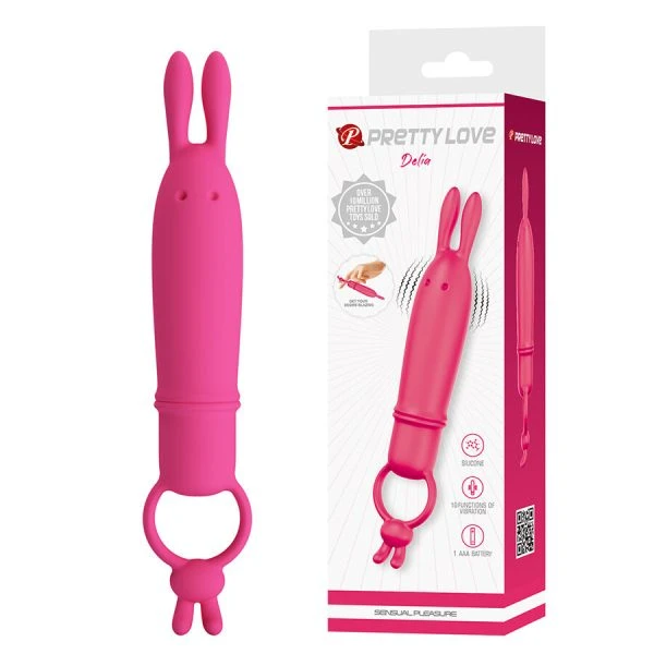 Pretty Love Delia Rabbit Vibrator met weerstandsring en 10 standen