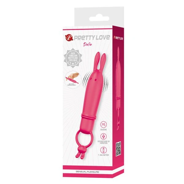 Pretty Love Delia Rabbit Vibrator met weerstandsring en 10 standen
