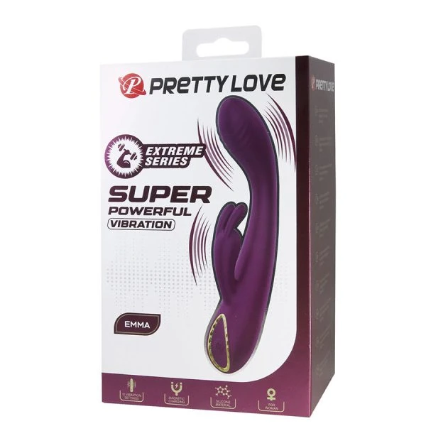 Pretty Love Emma Rabbit Vibrator met clitorisstimulator Paars Pretty Love Emma Rabbit Vibrator met clitorisstimulator Paars