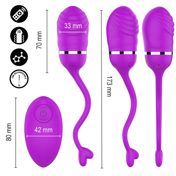 Intense Sookie afstandsbediening vibratie-ei met ribbelontwerp Paars