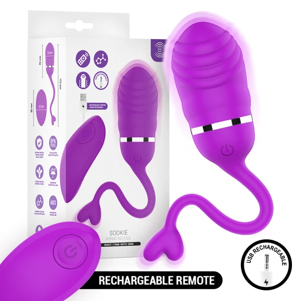 Intense Sookie afstandsbediening vibratie-ei met ribbelontwerp Paars
