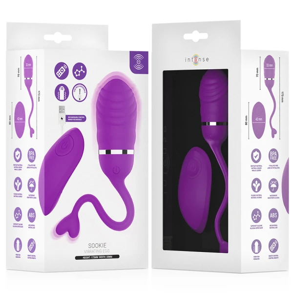 Intense Sookie afstandsbediening vibratie-ei met ribbelontwerp Paars