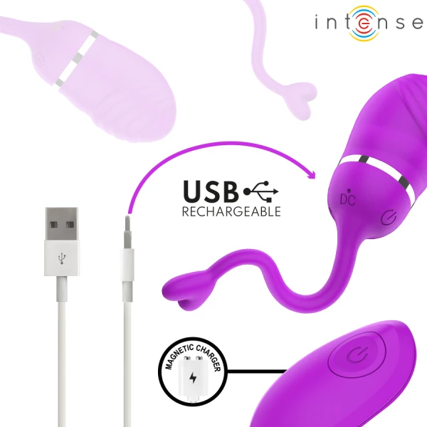 Intense Sookie afstandsbediening vibratie-ei met ribbelontwerp Paars