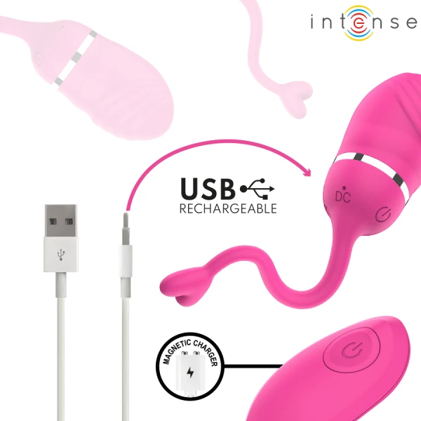 Intense Sookie Bedieningsvibrator-ei met ribbels, Roze