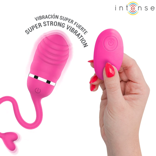 Intense Sookie Bedieningsvibrator-ei met ribbels, Roze