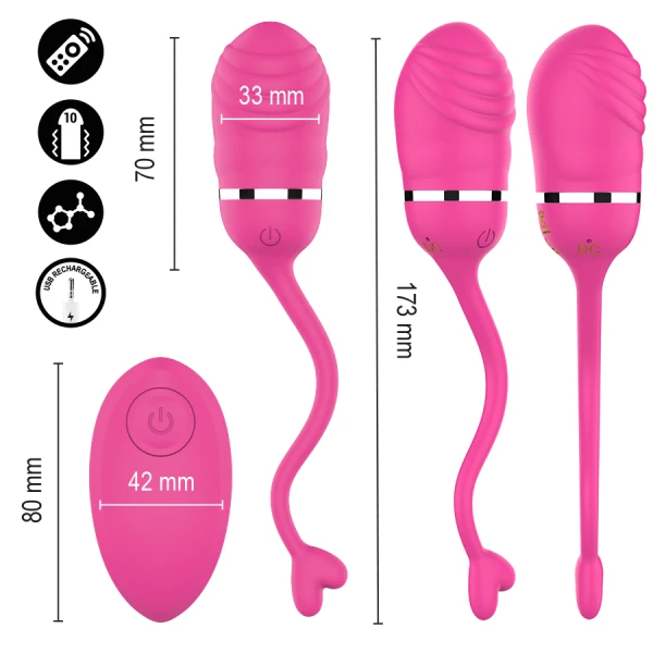 Intense Sookie Bedieningsvibrator-ei met ribbels, Roze