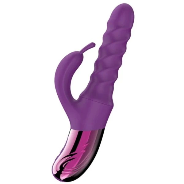 She.E.O Rabbit Swirl Vibrator met clitorisstimulator, paars