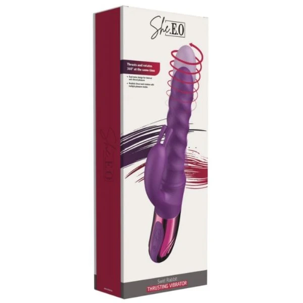 She.E.O Rabbit Swirl Vibrator met clitorisstimulator, paars