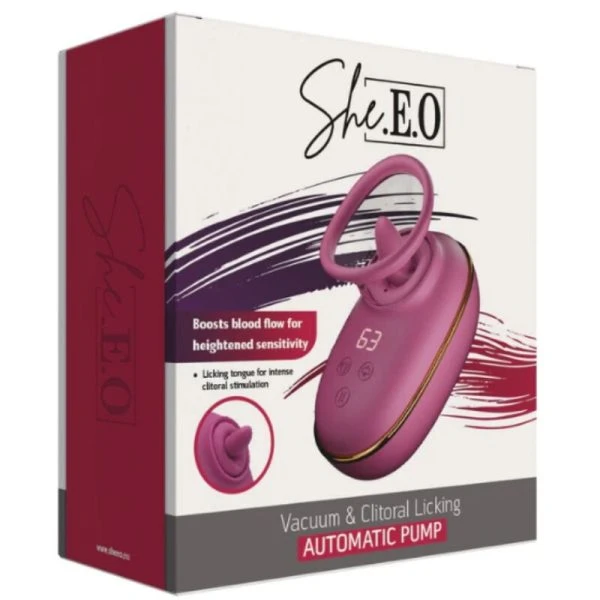 She.E.O Automatische clitorisstimulatiepomp met lek-effect paars