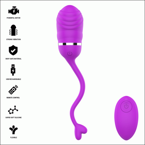 Intense Sookie afstandsbediening vibratie-ei met ribbelontwerp Paars